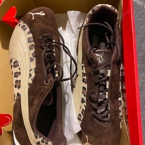Puma Leopard Print Brown and Cream Sneakers
